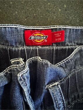 Dickies Women's Blue Denim Jeggings with Red Logo Tag